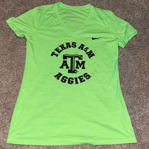 NIKE V-Neck Dri-Fit Shirt w/ Texas A&M Logo